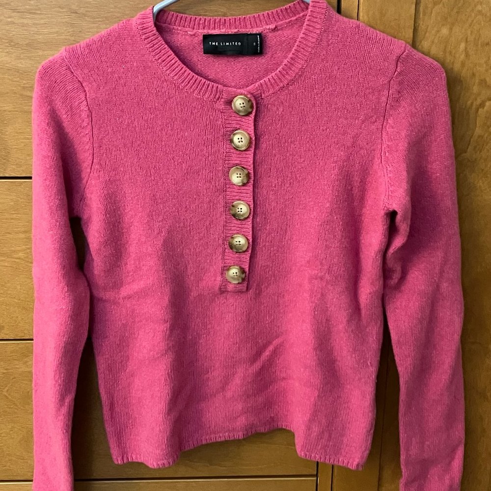 The Limited Magenta Henley Sweater (early 2000s)